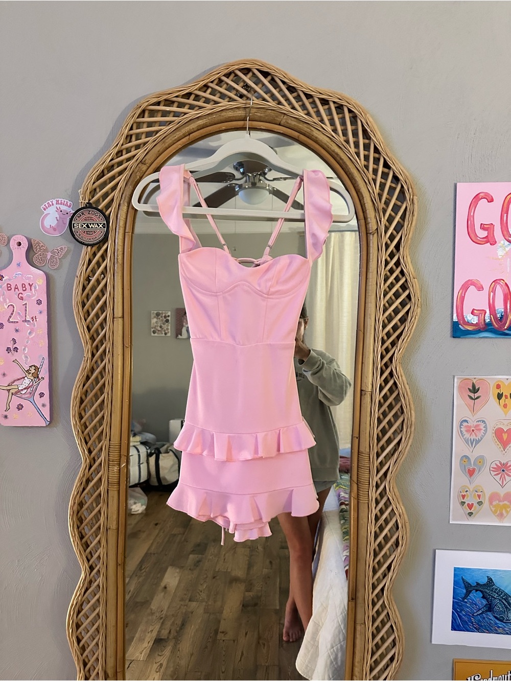 Lucy in the Sky Pink Ruffle Tiered Mini Dress